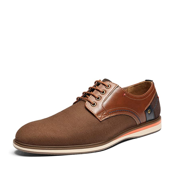 Men's Smart Casual Oxford Sneaker Shoes - BROWN -  0