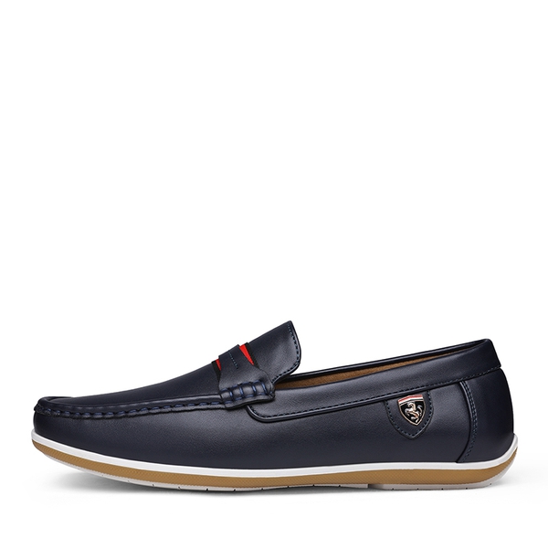 Men's Comfortable Moccasin Loafers - NAVY - 1