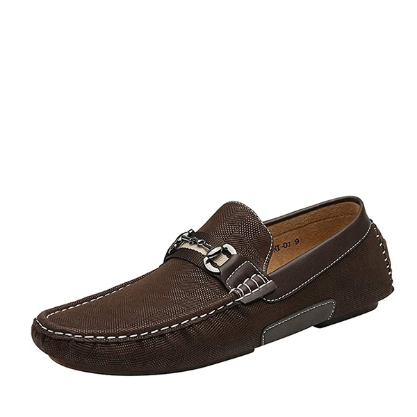 Men's Horsebit Moc-Toe Moccasin Loafers - BROWN -  0