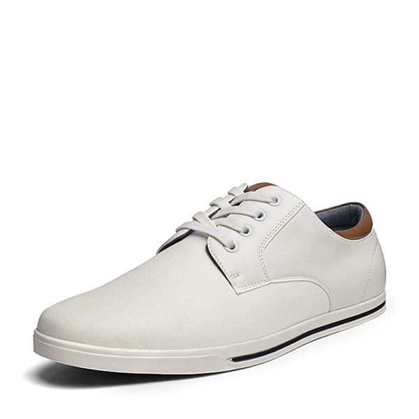Men's Comfortable Lace-Up Oxford Sneakers - WHITE -  0