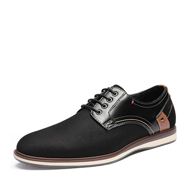 Men's Smart Casual Oxford Sneaker Shoes - BLACK -  0