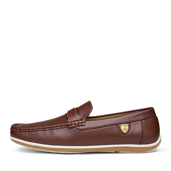 Men's Comfortable Moccasin Loafers - BROWN - 1