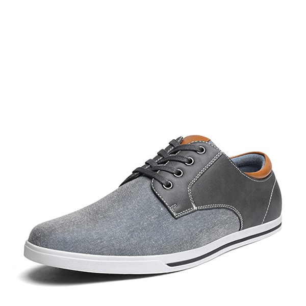 Men's Comfortable Lace-Up Oxford Sneakers - GREY -  0