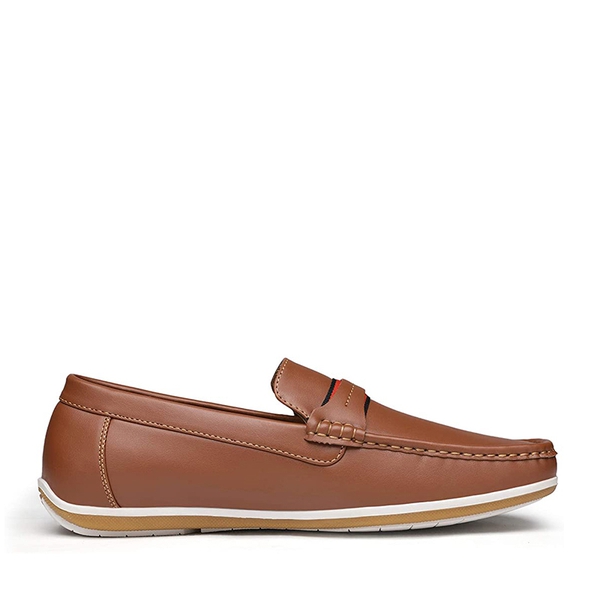 Men's Comfortable Moccasin Loafers - TAN - 2