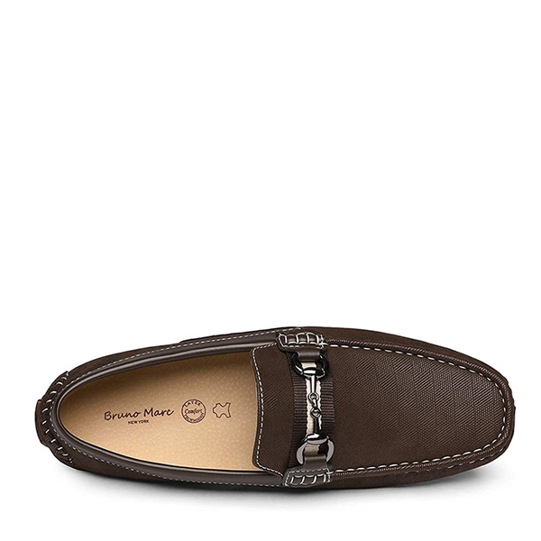 Men's Horsebit Moc-Toe Moccasin Loafers - BROWN - 3