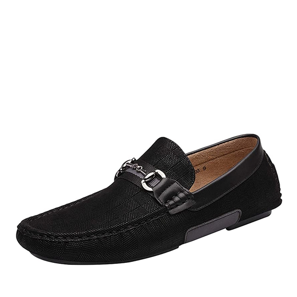 Men's Horsebit Moc-Toe Moccasin Loafers - BLACK -  0