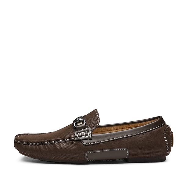 Men's Horsebit Moc-Toe Moccasin Loafers - BROWN - 1