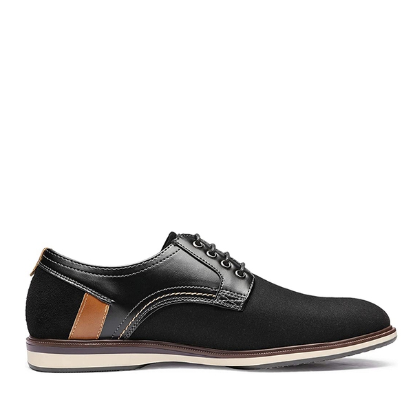 Men's Smart Casual Oxford Sneaker Shoes - BLACK - 2