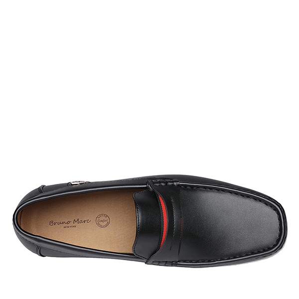 Men's Comfortable Moccasin Loafers - BLACK - 3