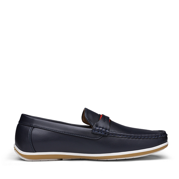 Men's Comfortable Moccasin Loafers - NAVY - 2