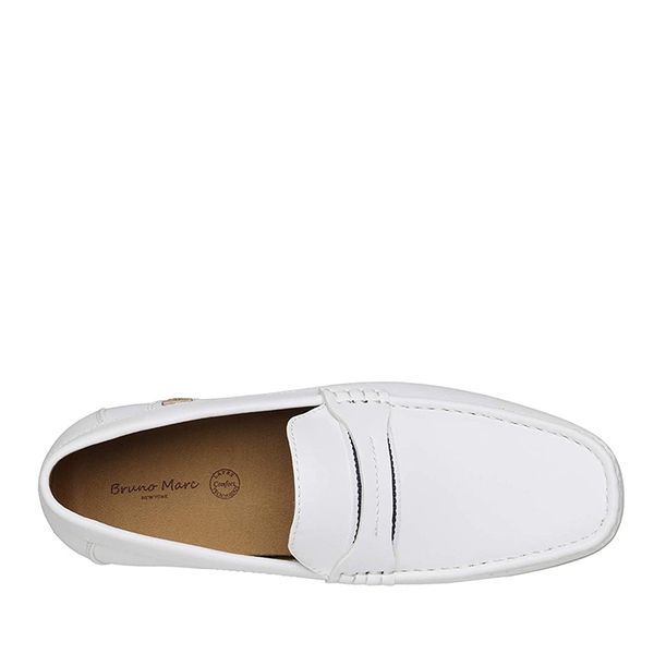 Men's Comfortable Moccasin Loafers - WHITE - 3