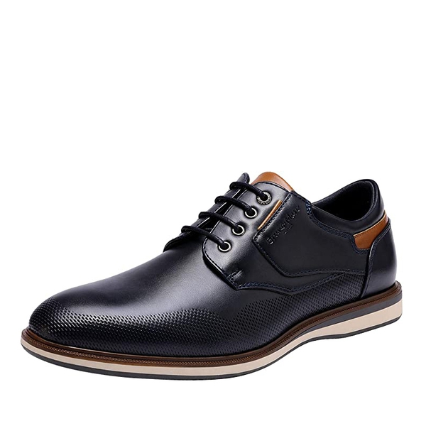Men's Plain-Toe Business Casual Sneakers - NAVY -  0