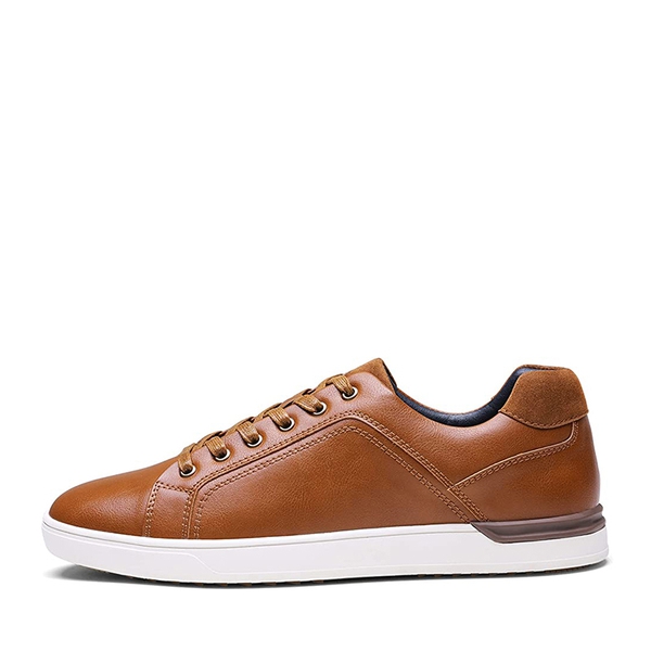 Men's Lace-Up Fashion Casual Dress Sneakers - BROWN - 1