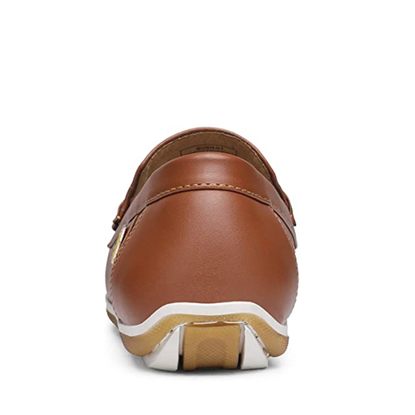 Men's Comfortable Moccasin Loafers - TAN - 4