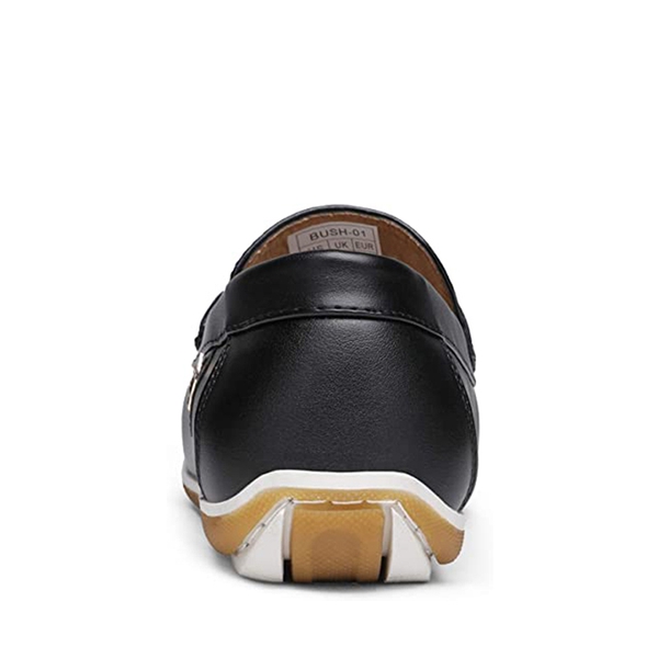 Men's Comfortable Moccasin Loafers - BLACK - 4