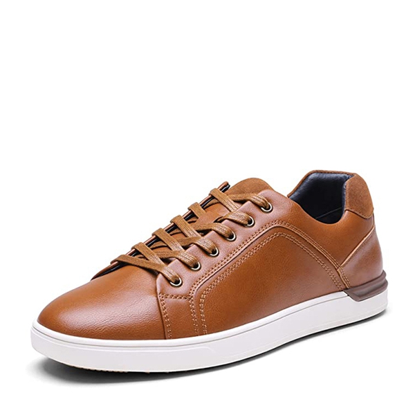 Men's Lace-Up Fashion Casual Dress Sneakers - BROWN -  0