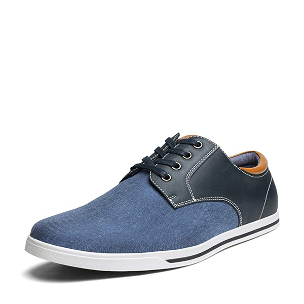 Men's Comfortable Lace-Up Oxford Sneakers - NAVY -  0