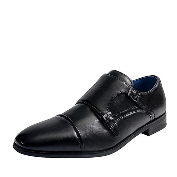 Men's Modern Monk Strap Shoes - BLACK -  0