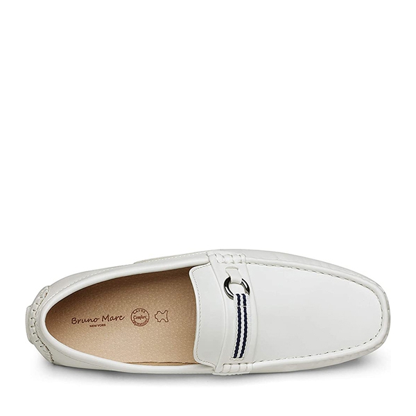 Men's Classic Moccasin Loafers - WHITE PU - 3