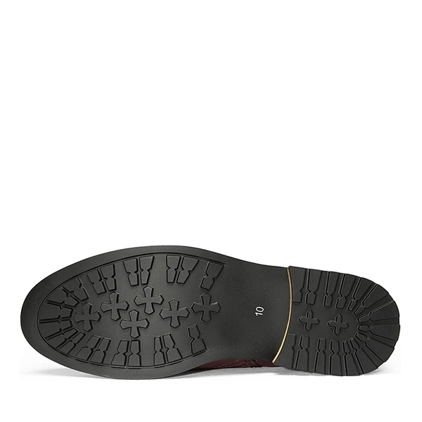 Men's Side Zipper Wingtip Boots - BLACK - 5