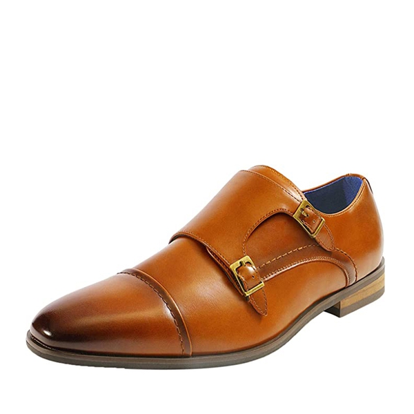 Men's Modern Monk Strap Shoes - CAMEL -  0