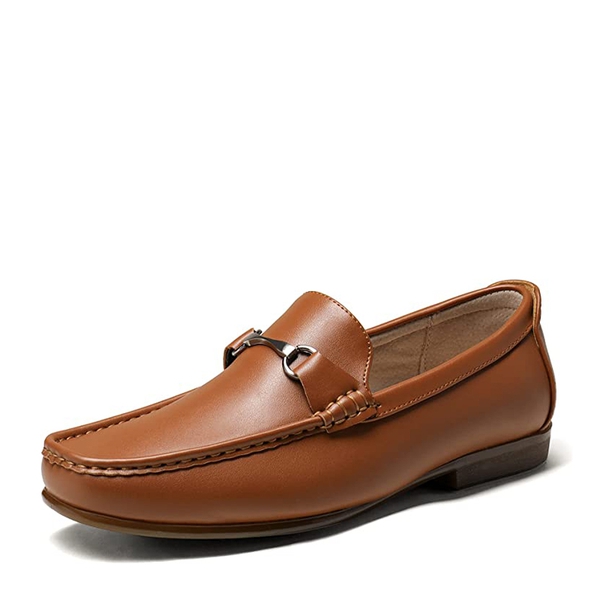Men's PU Leather Metallic Horsebit Loafers - TAN -  0