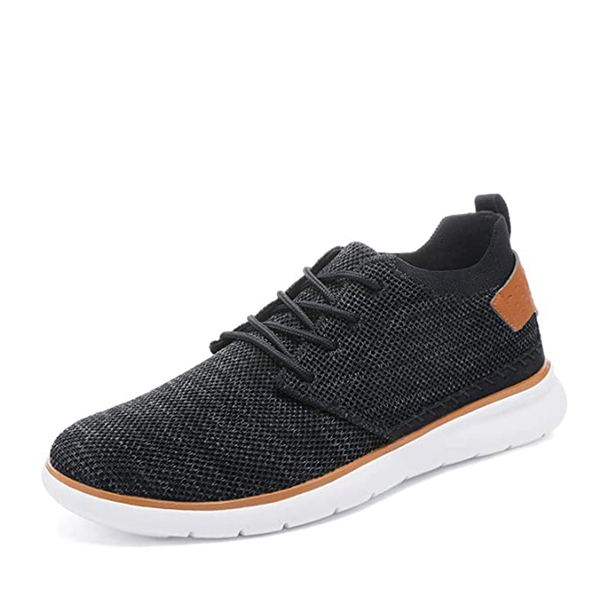 Men's Breathable Mesh Sneakers - BLACK GREY -  0
