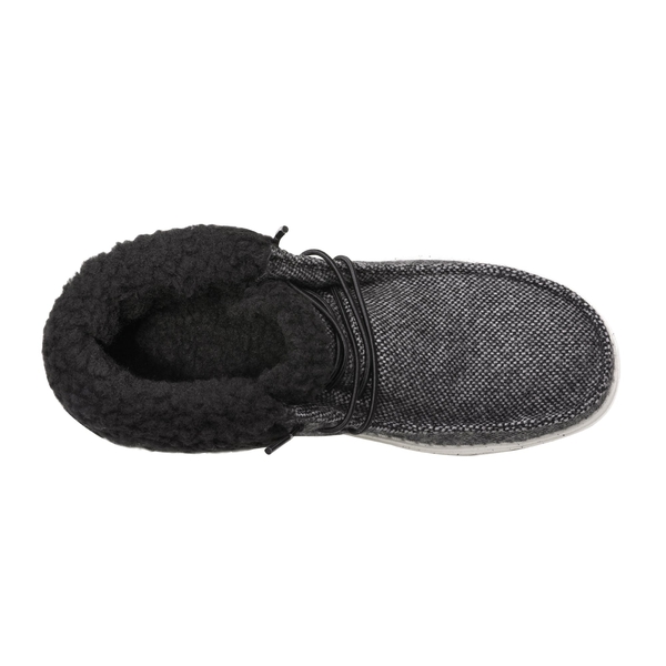 Women‘s Ankle Fur Lace-up Warm Boots - BLACK - 3