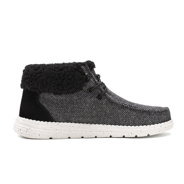 Women‘s Ankle Fur Lace-up Warm Boots - BLACK - 2