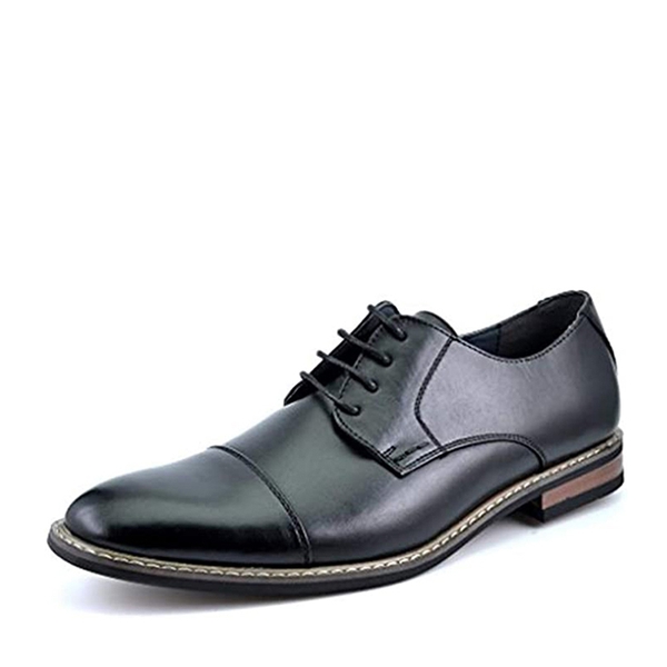 Men's Lace-Up Classic Oxford Shoes - BLACK -  0