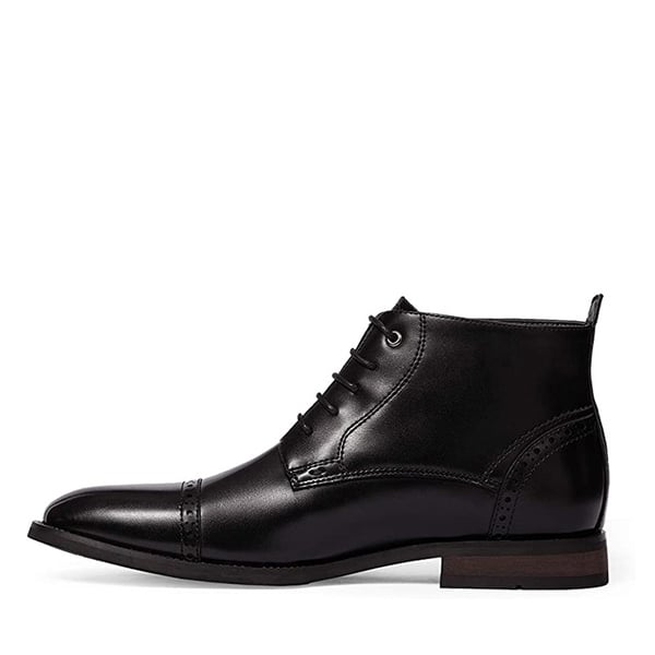 Men's Cap-Toe Dress Boots - BLACK - 1