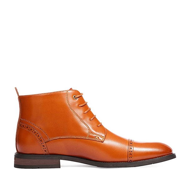 Men's Cap-Toe Dress Boots - BROWN - 2