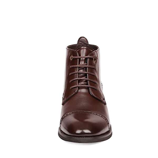 Men's Cap-Toe Dress Boots - DARK BROWN - 4
