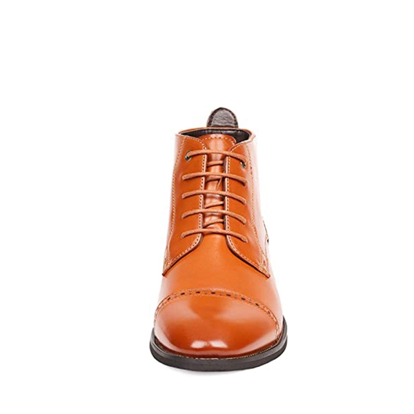 Men's Cap-Toe Dress Boots - BROWN - 4