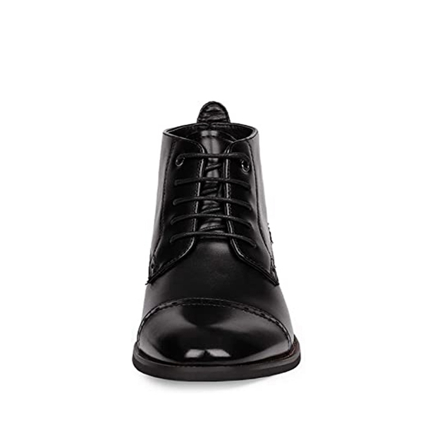 Men's Cap-Toe Dress Boots - BLACK - 4