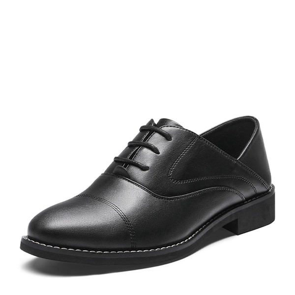 Women's Lace-Up Formal Oxford Shoes - BLACK -  0