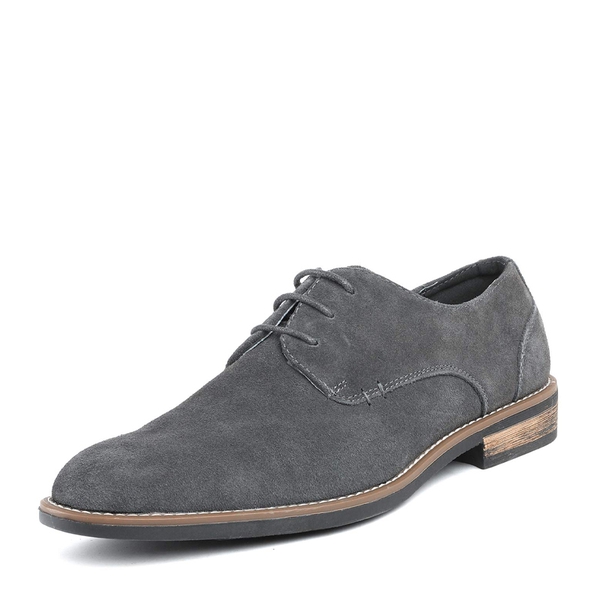 Men's Plain-Toe Suede Oxford Shoes - GREY -  0