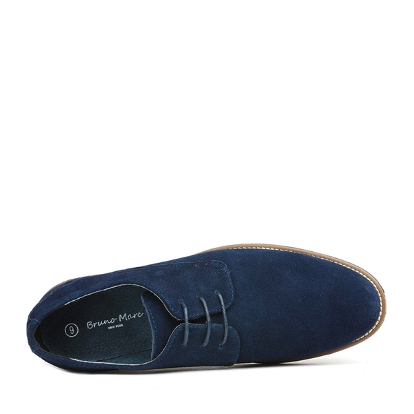 Men's Plain-Toe Suede Oxford Shoes - NAVY - 2