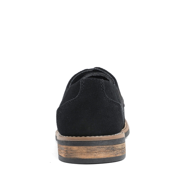 Men's Plain-Toe Suede Oxford Shoes - BLACK - 4