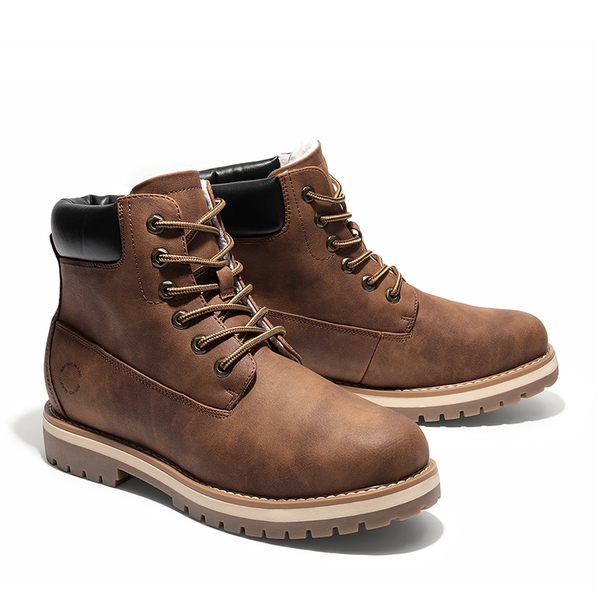 Men's Non-Slip Winter Combat Boots - BROWN - 5