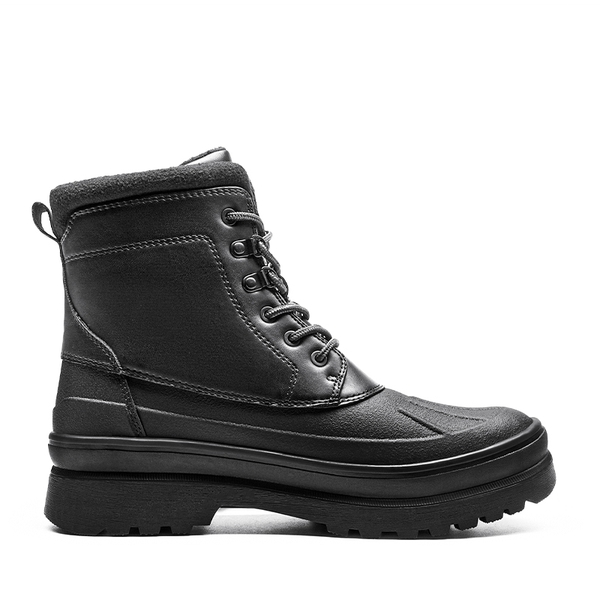 Men's Fur-Lined Indulated Snow Boots - BLACK - 2