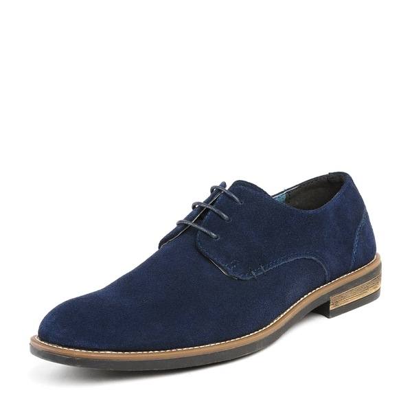 Men's Plain-Toe Suede Oxford Shoes - NAVY -  0