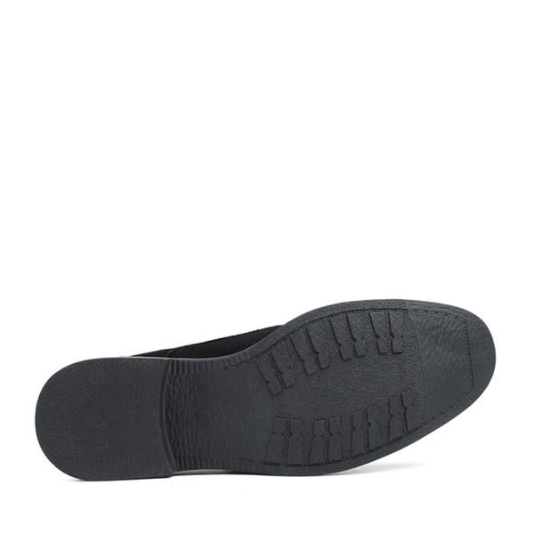 Men's Plain-Toe Suede Oxford Shoes - BLACK - 3