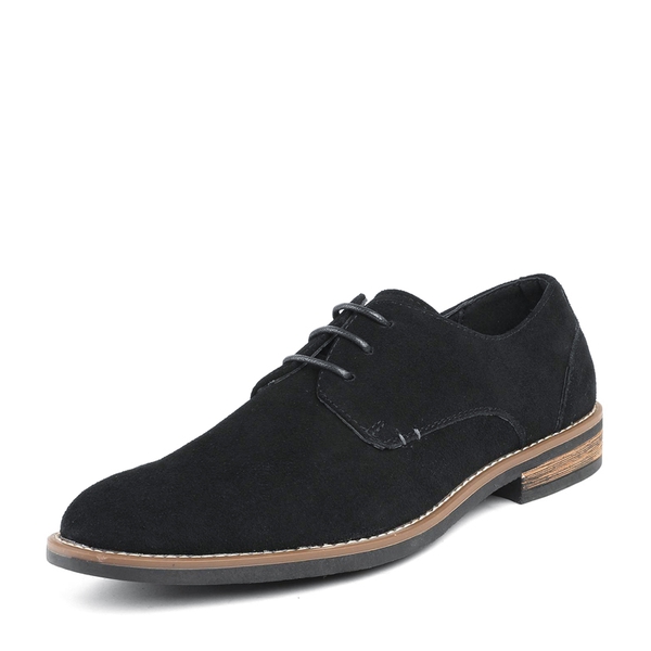 Men's Plain-Toe Suede Oxford Shoes - BLACK -  0
