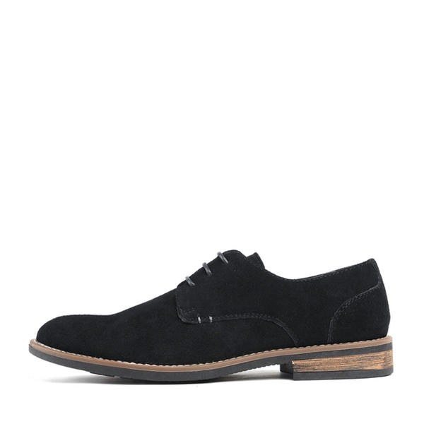 Men's Plain-Toe Suede Oxford Shoes - BLACK - 1