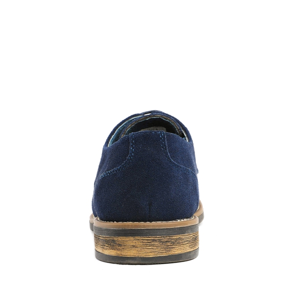 Men's Plain-Toe Suede Oxford Shoes - NAVY - 4