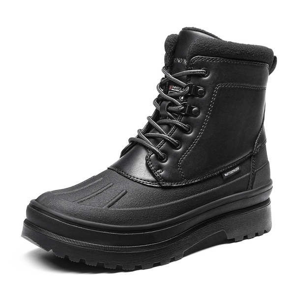 Men's Fur-Lined Indulated Snow Boots - BLACK -  0