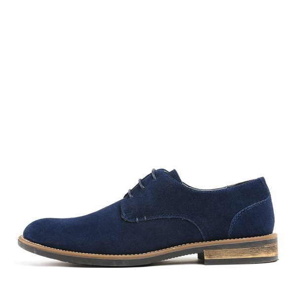 Men's Plain-Toe Suede Oxford Shoes - NAVY - 1