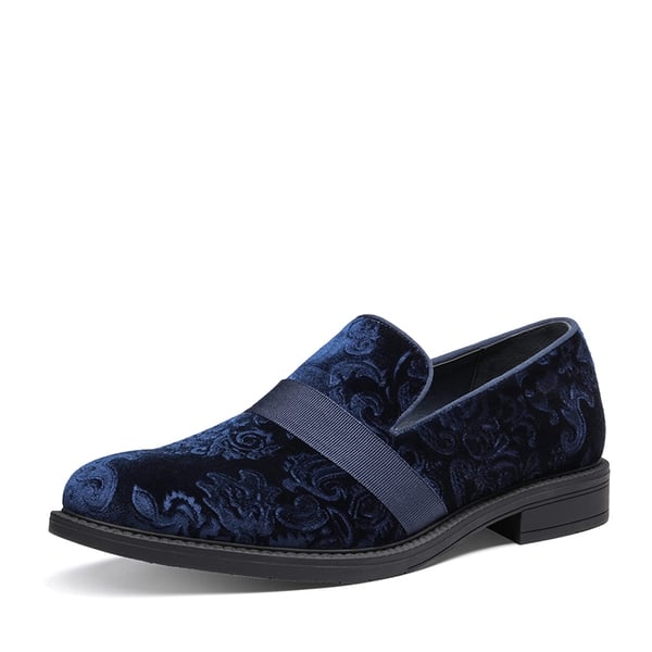 Men's Slip-On Tuxedo Dress Shoes - BLUE -  0
