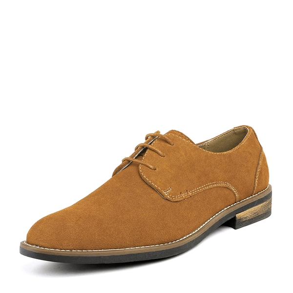 Men's Plain-Toe Suede Oxford Shoes - TAN -  0